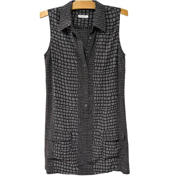 Equipment Femme | Dress Snakeskin Print Silk Lucida Sleeveless Buttons- Medium - Picture 1 of 9
